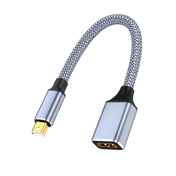 High-Resolution Display Link Cable Featuring DisplayPort 1.4, Driverless Metal Conductors and Gray Textured Exterior for Displays