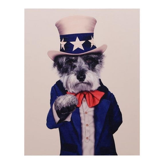 High Resolution Pets Rock Giclee Printed on Cotton Canvas on Solid Wood Stretcher - Uncle Sam