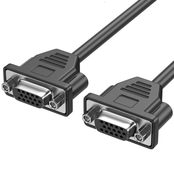 High Resolution VGA 15Pin Female Adapter Cable VGA (3+6) Female to Female Connectors Cable 30cm for TV PC Projectors