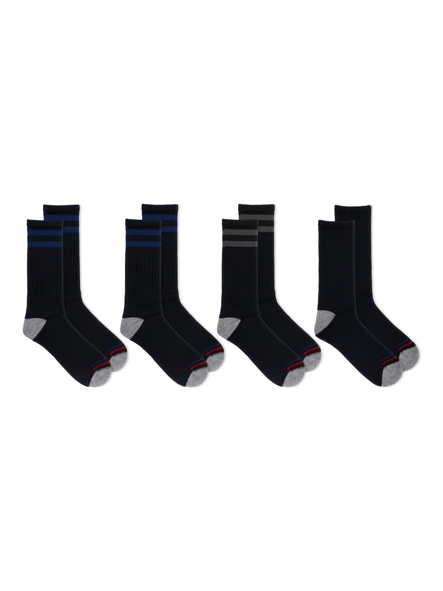 High Ridge Gear Men's Premium Cotton Crew Socks, 4 Pack