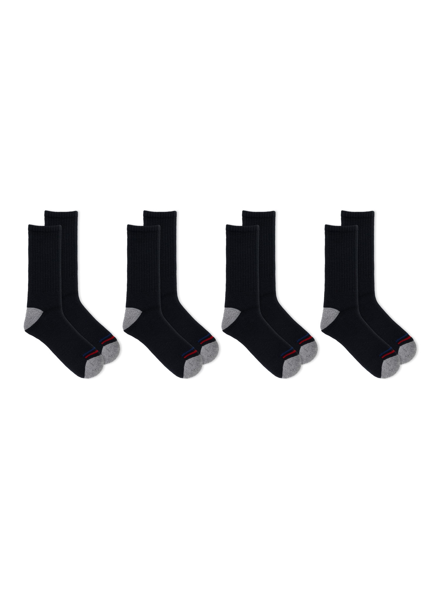 High Ridge Gear Men's Premium Cotton Crew Socks, 4 Pack