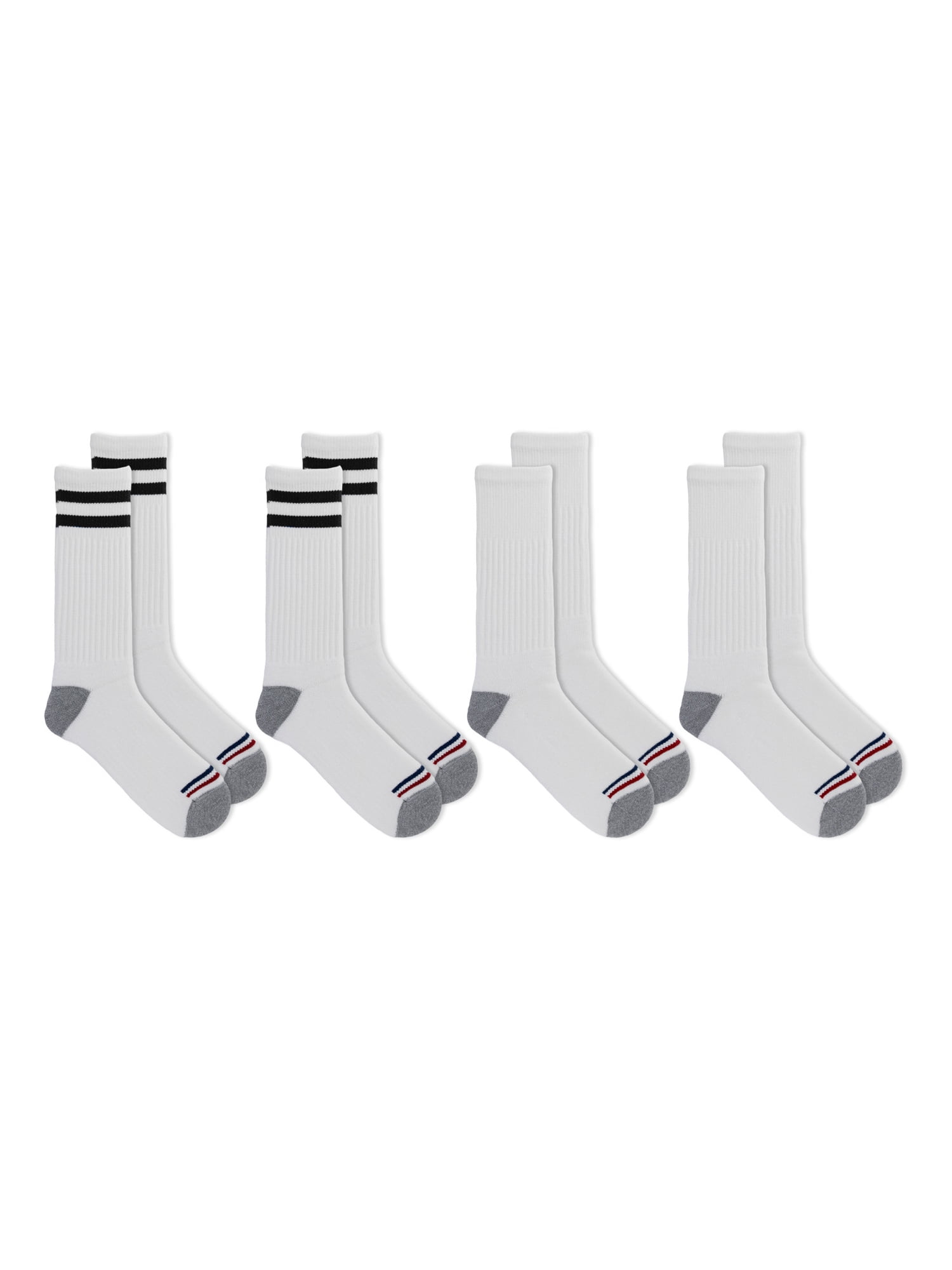High Ridge Gear Men's Premium Cotton Crew Socks, 4 Pack