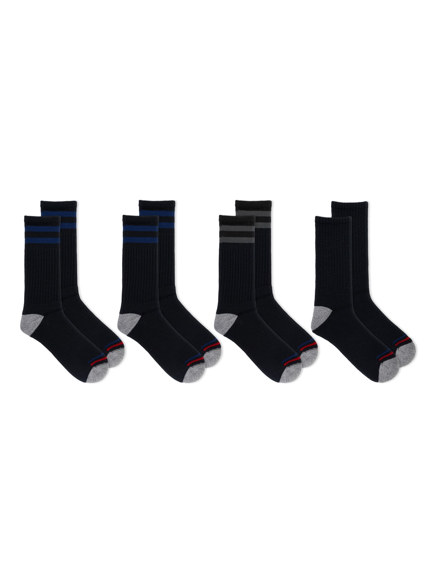 High Ridge Gear Men's Premium Cotton Crew Socks, 4 Pack