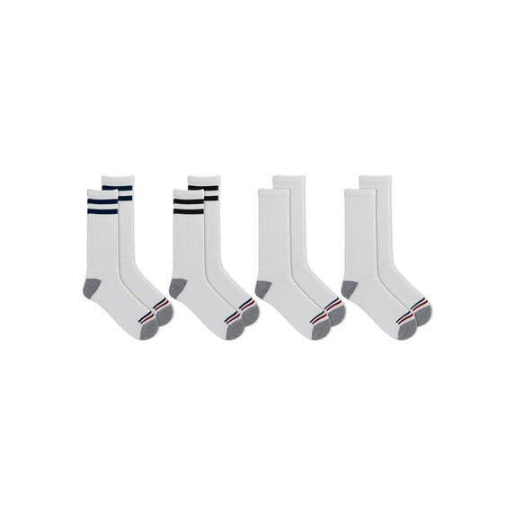 High Ridge Gear Men's Premium Cotton Crew Socks, 4 Pack