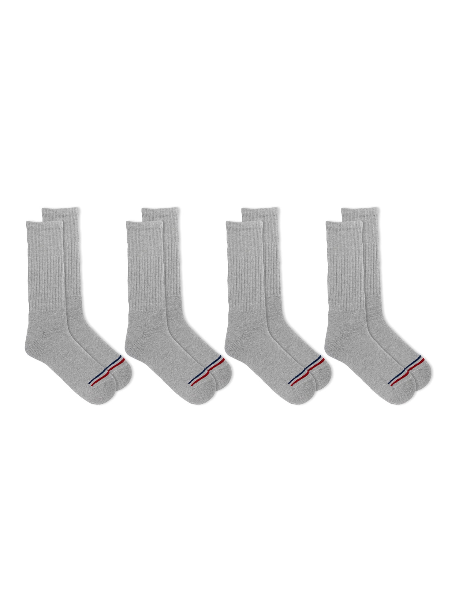 High Ridge Gear Men's Premium Cotton Crew Socks, 4 Pack