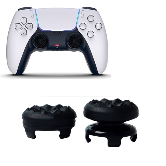 High Rise Analog Joystick Caps for PS5/PS4 Controllers - 2PCS Purple/Black Grip Covers | Non-Slip Thumbstick Enhancer for P5/P4/PS4/PS5, Improved Comfort & Precision