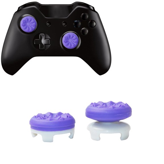 High Rise Analog Joystick Caps for Xbox Controllers - 2PCS Purple/Black Grip Covers | Non-Slip Thumbstick Enhancer for Xbox Series X/S/One, Improved Comfort & Precision