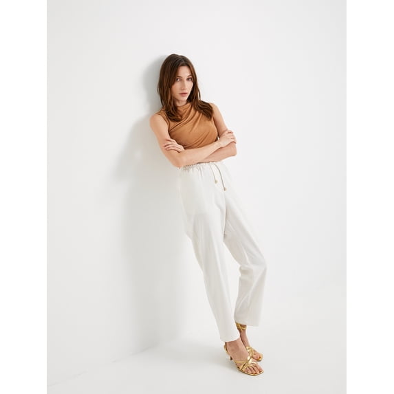 High Rise Drawstring Carrot Pants
