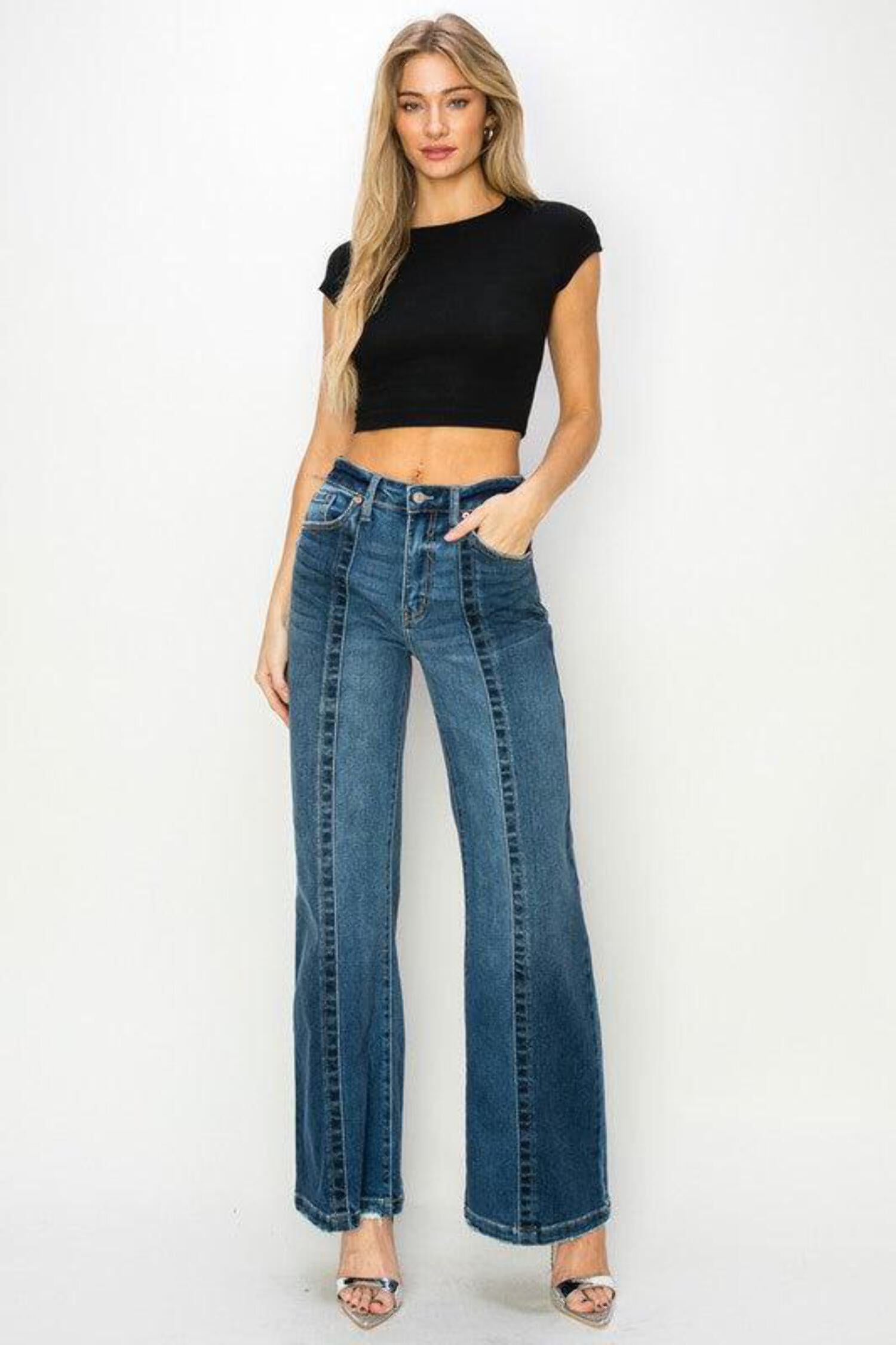 Sienna High Rise Control Top Flare Jeans in Espresso 