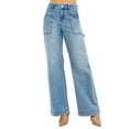 thumbnail image 1 of High Rise Straight Leg Jeans with Front Pockets Plus Size, 1 of 3