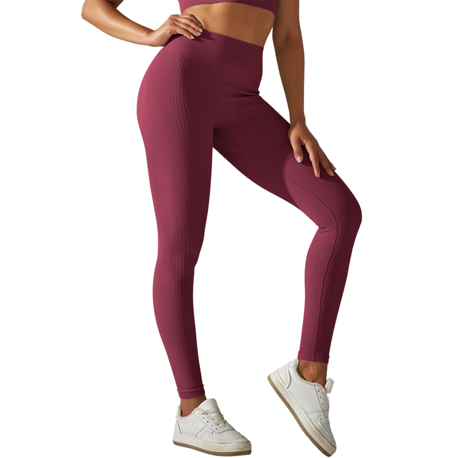 High Rise Tummy Control Leggings for Women Scrunch Running Yoga Pants ...