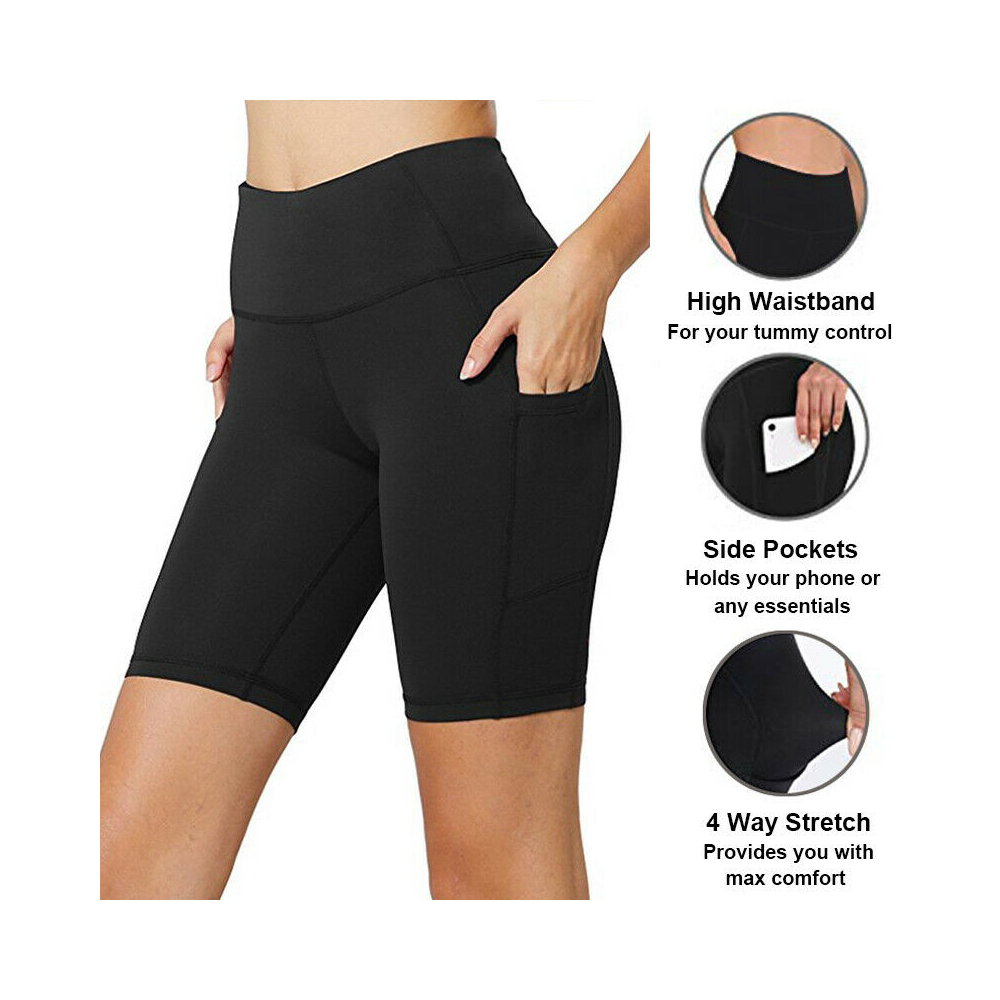 High Rise Yoga Shorts with Pockets Bermuda Shorts Long Shorts Bikers