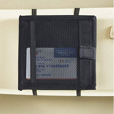 Car Sun Visor Organizer, Car Visor Storage Anti-Slip Elastic Woven Board For Sunglass Holder Parking Fuel Card Accessories