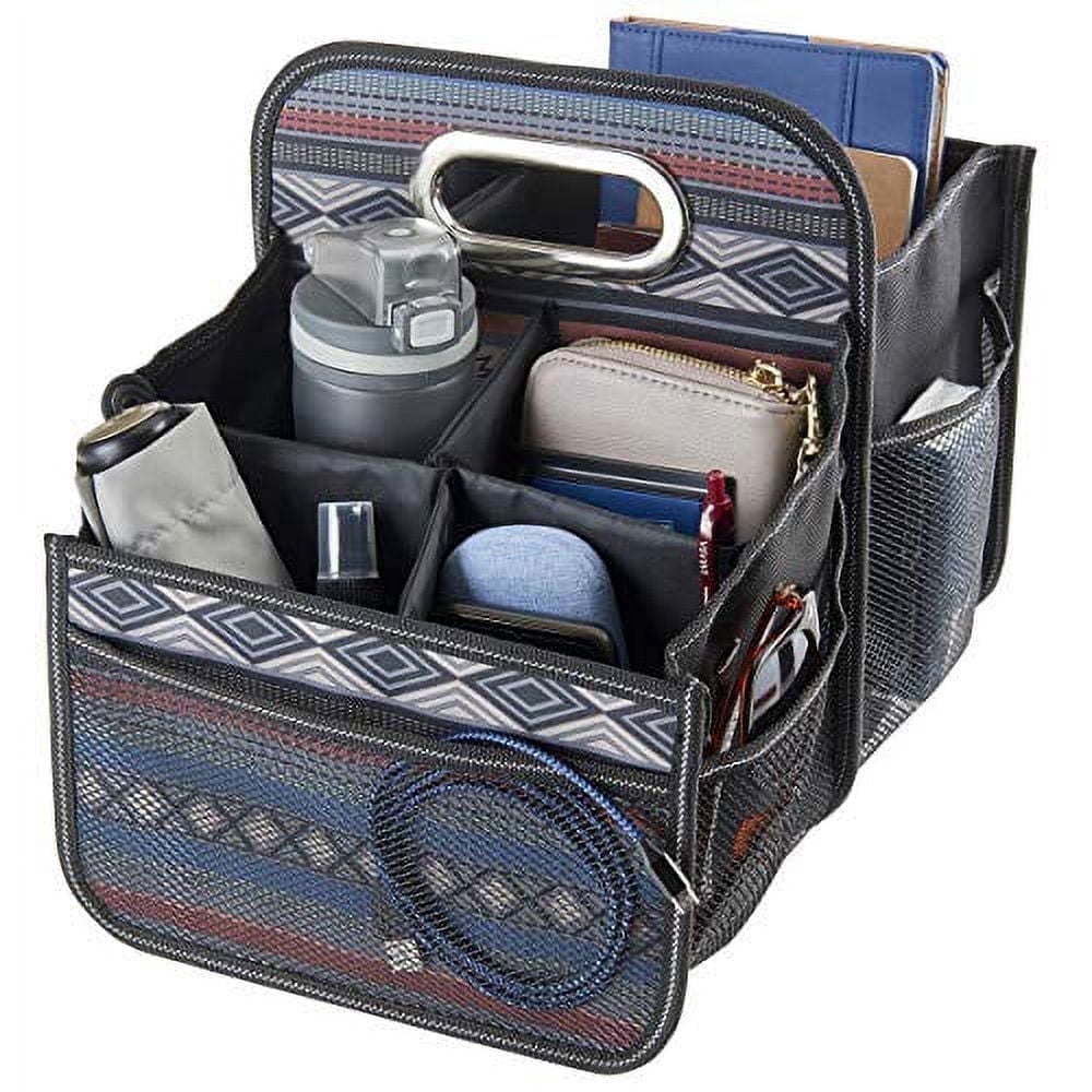 High Road Car Seat Organizer for the Front Passenger or Back Seat with Cup Holder Dividers and Easy Carry Handle Black