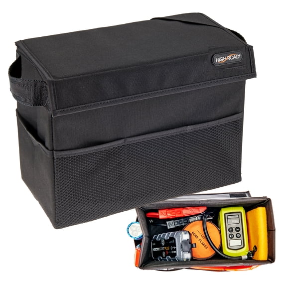High Road Carganizer Car Storage Bin - Car Seat Organizer and Trunk Organizer with Cover
