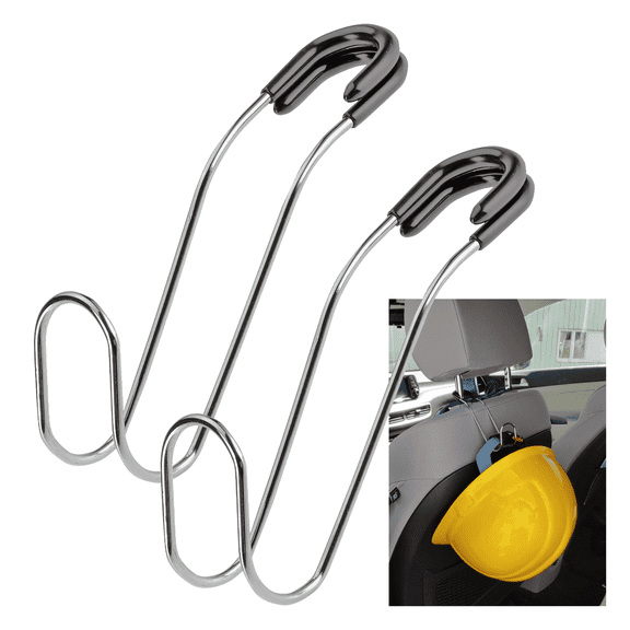 High Road Metal Car Headrest Hooks - Set of 2 Chrome Unbreakable Heavy Duty Car Seat Hooks for Cars, Trucks and Vans