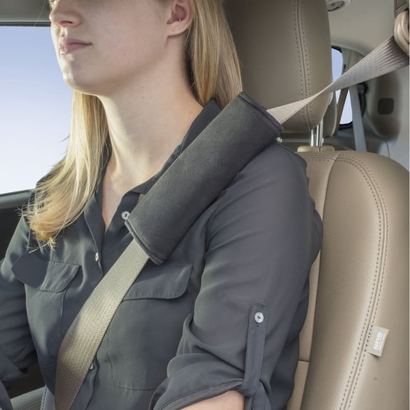 High Road Memory Foam Seat Belt Pad - Soft Microsuede Covered Shoulder Pad for Driving Comfort