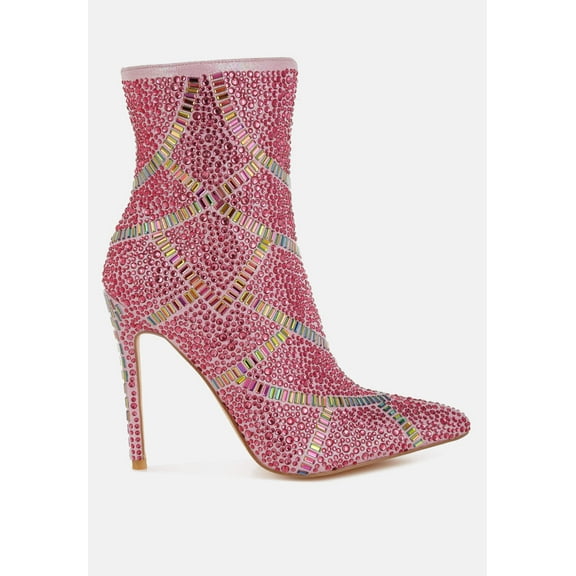 High Roller Rhinestones Embellished Stiletto Boots