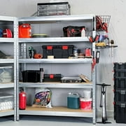 Ar Shelving 5- Tier Galvanized Steel Heavy Duty Garage Storage Shelving Unit with HDF Rack (47 in. W x 71 in. H x 20 in. D)