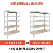 Ar Shelving 4,000 Lb High Rust Resistant Shelving 47 W x 71 H x 20 D for Industry, Commercial and Garage by Ar Shelving