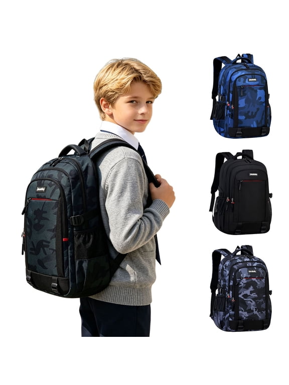 High School Backpacks Camo Print Large Capacity Versatile Student Backpack Spacious Daypack For Travel Outdoor Activities
