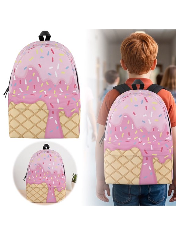High School Backpacks Full Ice Cream Print Sports Backpack Versatile Spacious Gym Tote Bag For Student Athletes Daily Travel
