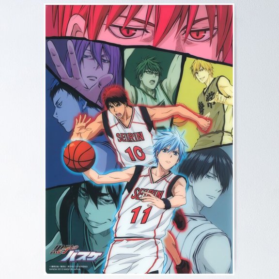 High School Basketball Characters Group Portrait Wall Decor Sports Manga Art, Unframed Poster