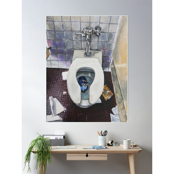 High School Bathroom Poster Wall Art, Modern Wall Decor For Living Room Bedroom, 16x24 UNFRAMED