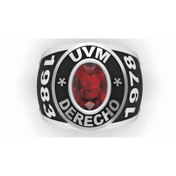 High School Class Ring, Graduation Ring for Students, College or University Jewelery, Senior Junior Gift - Personalized CZ Birthstone & Customized Engraving 925 Sterling Silver Class Ring