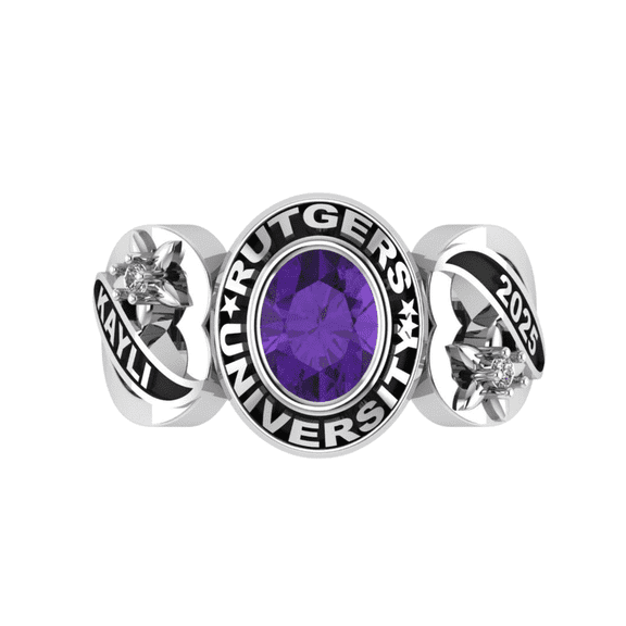 High School Class Ring, Graduation Ring for Students, College or University Jewelery, Senior Gift - Personalized Birthstone 925 Silver Class Ring