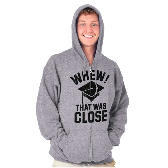 High School College Graduate Funny Zip Up Hoodie Men's Women's Brisco Brands X