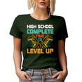 thumbnail image 1 of High School Complete, Time to Level Up - Gamer Student Graduation, Military Green T-Shirt, 2XL, 1 of 5