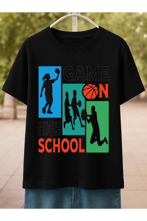 High School Game On men Exercise 180G 100% Cotton black Running gym Classic Unisex Shirt Short Sleeve tshirts Original Unisex Shirt Graphic tshirts