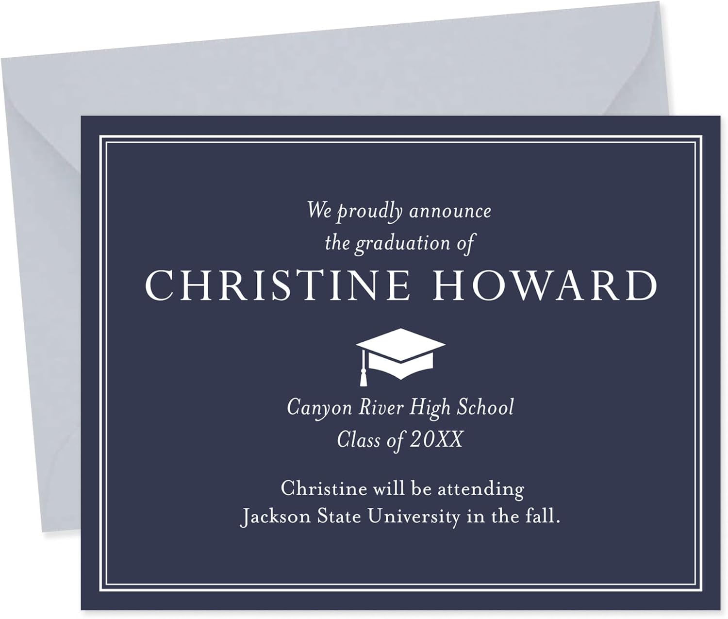 High School Graduation Announcements with Envelopes, Classic Grad ...