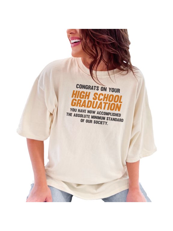 High School Graduation Min Accomplishment Society, Ivory Comfort Colors T-Shirt, Medium