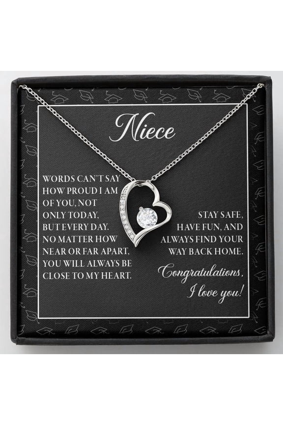 High School Graduation Niece from Aunt or Uncle, Gold Forever Love Necklace
