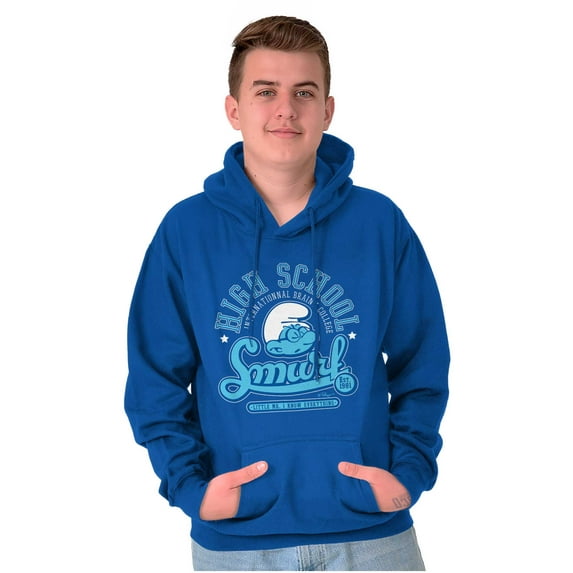 High School Know It All Brainy Smurf Hoodie Sweatshirt Women Men Brisco Brands M
