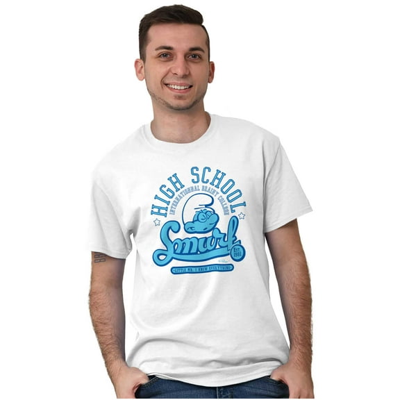 High School Know It All Brainy Smurf Men's Graphic T Shirt Tees Brisco Brands L