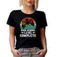 thumbnail image 1 of High School Level Complete with a Game Controller, Video Gamer Student Graduation, Black T-Shirt, Medium, 1 of 5