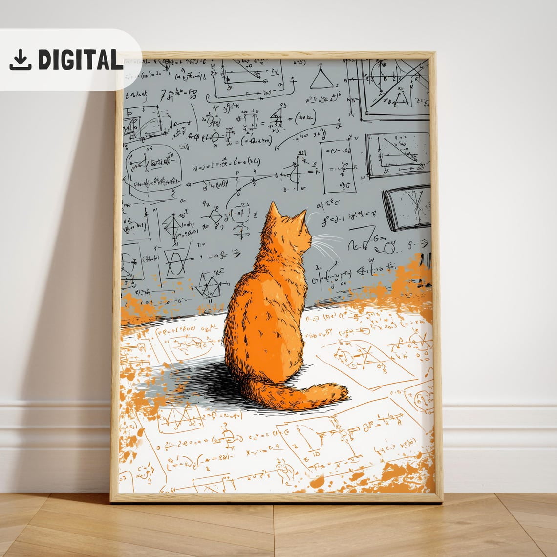 High School Math Science Classroom Decor Middle School Art Poster Cat ...