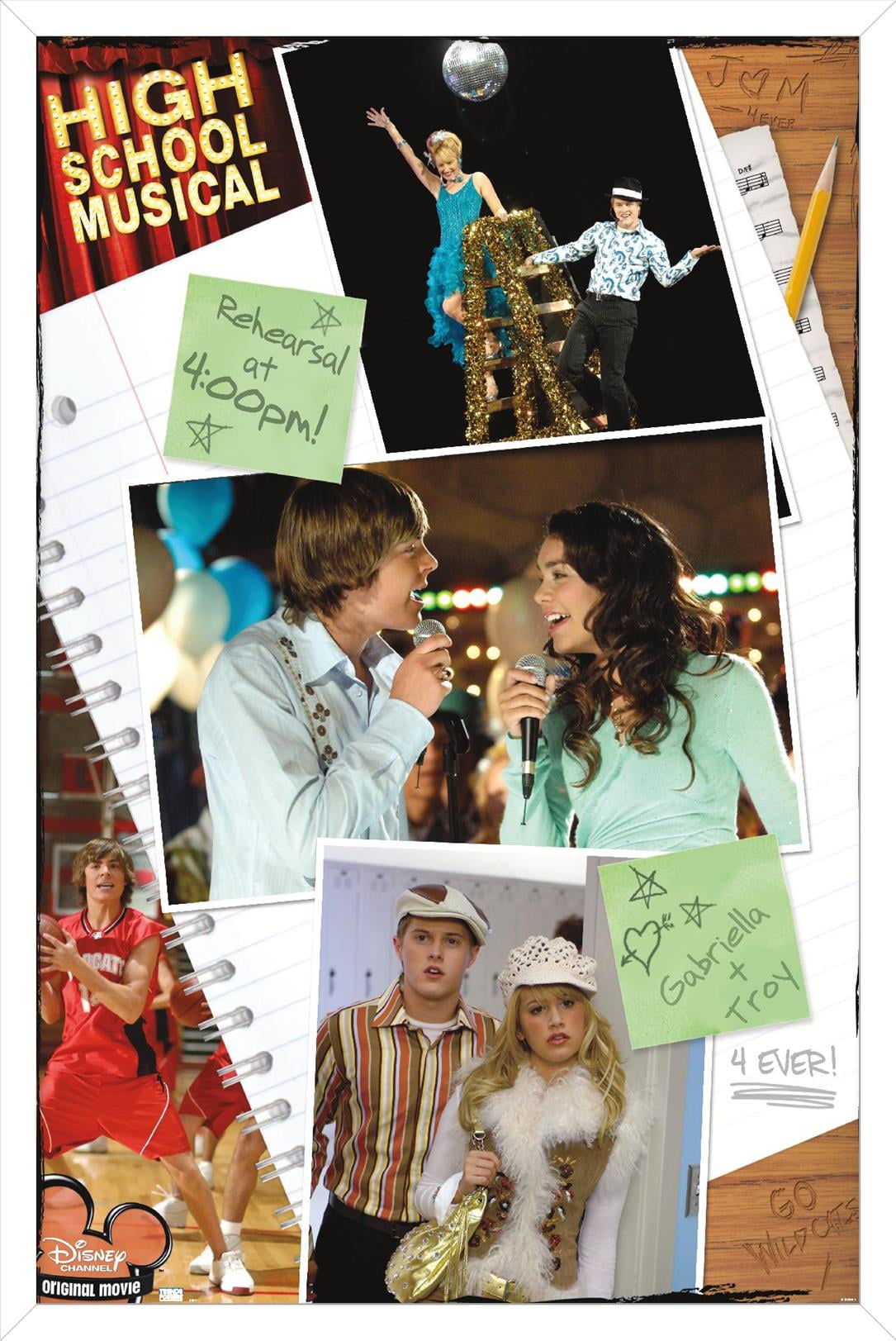High School Musical - Group Wall Poster, 14.725" x 22.375" Framed
