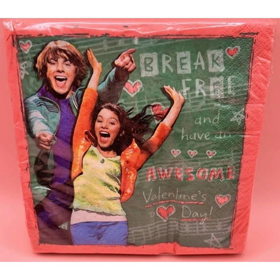High School Musical Happy Valentine'S Day Holiday Party Paper Luncheon Napkins
