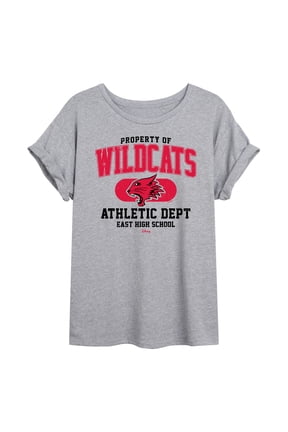 - Property Of Wildcats - Juniors Oversized Graphic T-Shirt
