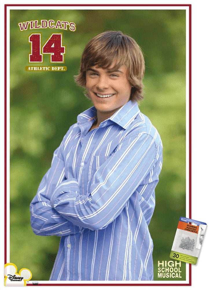 High School Musical - Troy Wall Poster with Pushpins, 22.375" x 34"