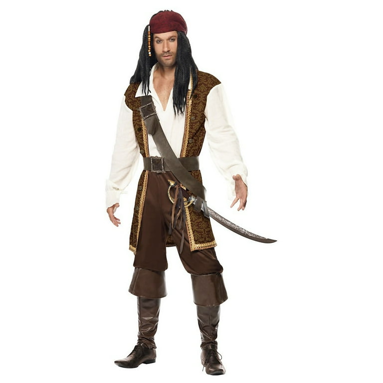 Mens Pirate Male Red Brown Adult Costume Halloween Mens Pirate Male Red Brown Adult Costume Halloween