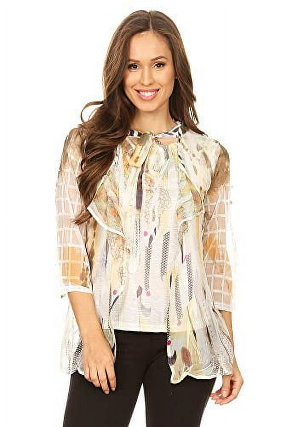 Women's Multi Color Two Layer Blouse