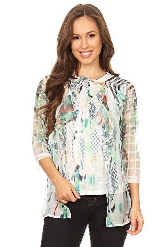 Women's Multi Color Two Layer Blouse