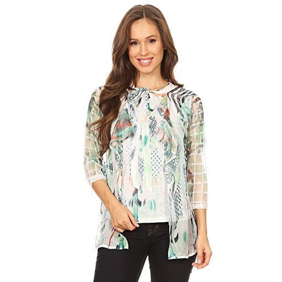 High Secret Women's Multi Color Two Layer Blouse