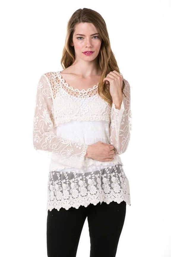 Women's Off White Lace Blouse