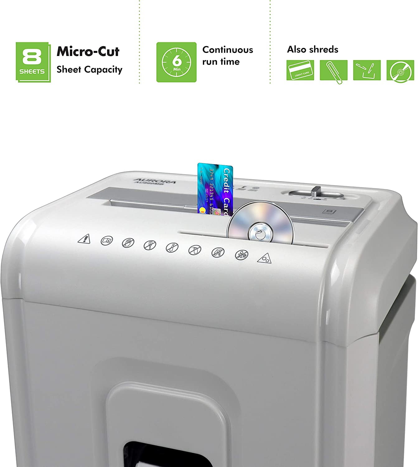 High-Security 8-Sheet Micro-Cut Paper, CD/DVD and Credit Card Shredder ...